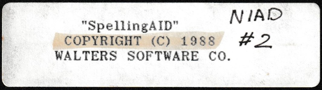 SpellingAID Floppy Disk
